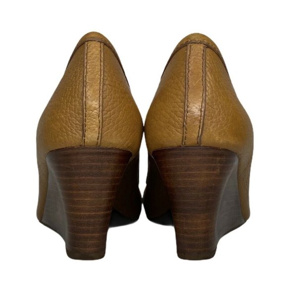 Tory Burch Ambrose Wedge Wood Heel Royal Tan - Picture 5 of 9